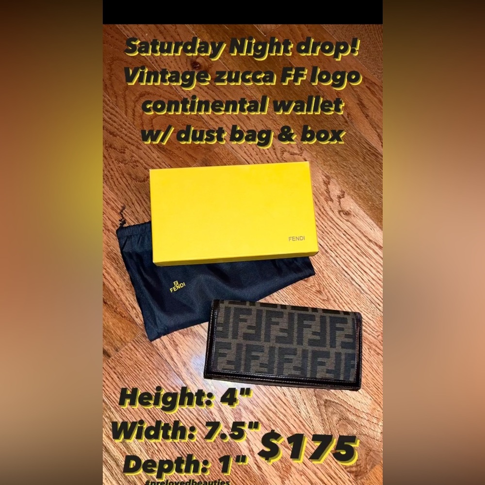 Vintages fendi zucca wallet ff logo